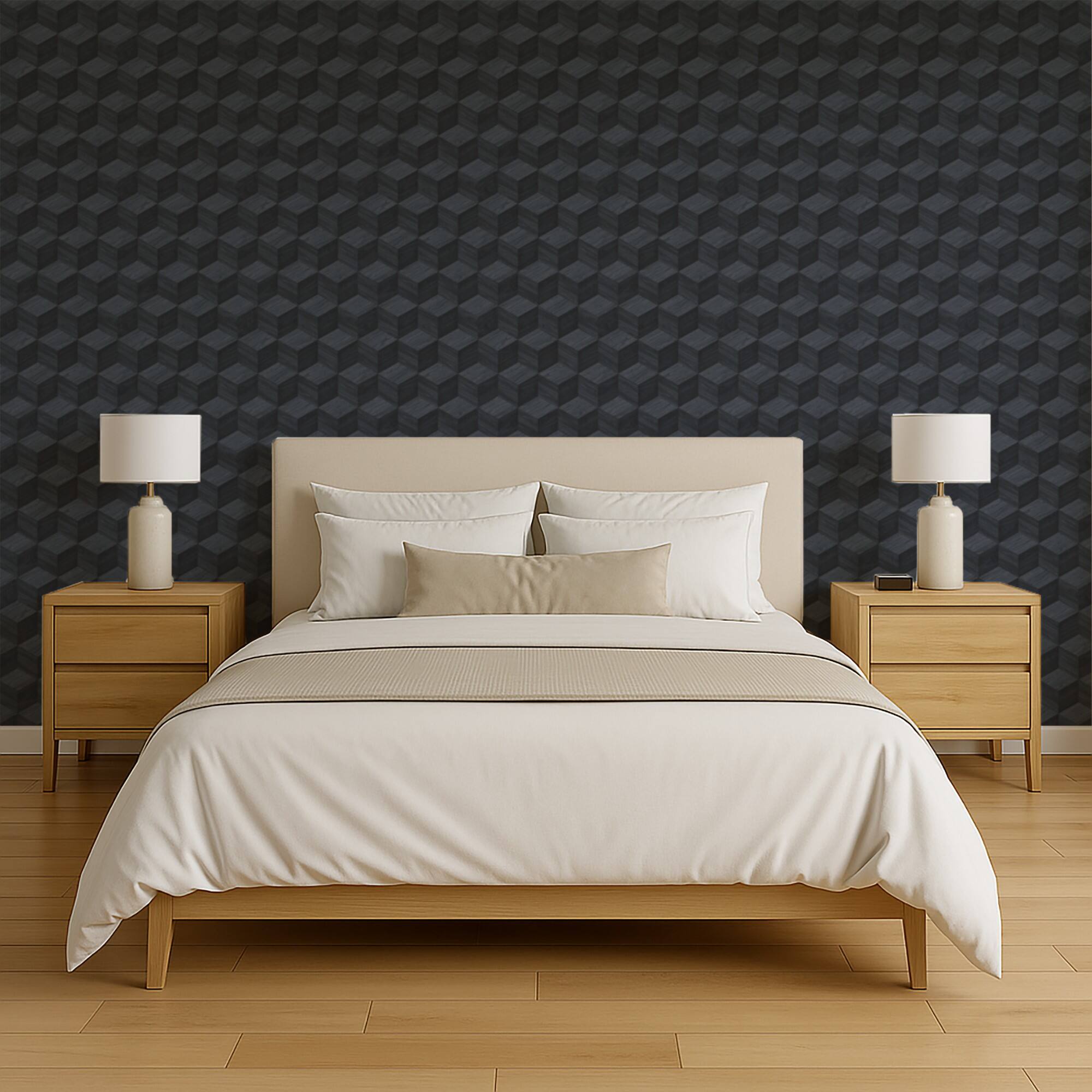 Designs Direct Woodgrain Grid Wallpaper